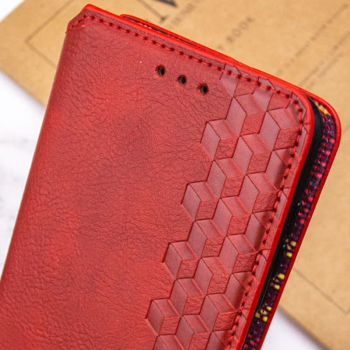 Шкіряний чохол-книжка GETMAN Cubic (PU) для Oppo A38/A18 Червоний  (ITS-L-00000069259_3)