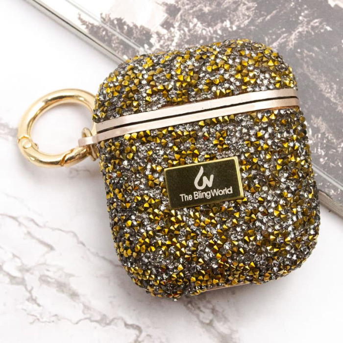 TPU чохол Bling World Rock Diamond для навушників AirPods 1/2 Золотий  (ITS-L-00000057525_4)