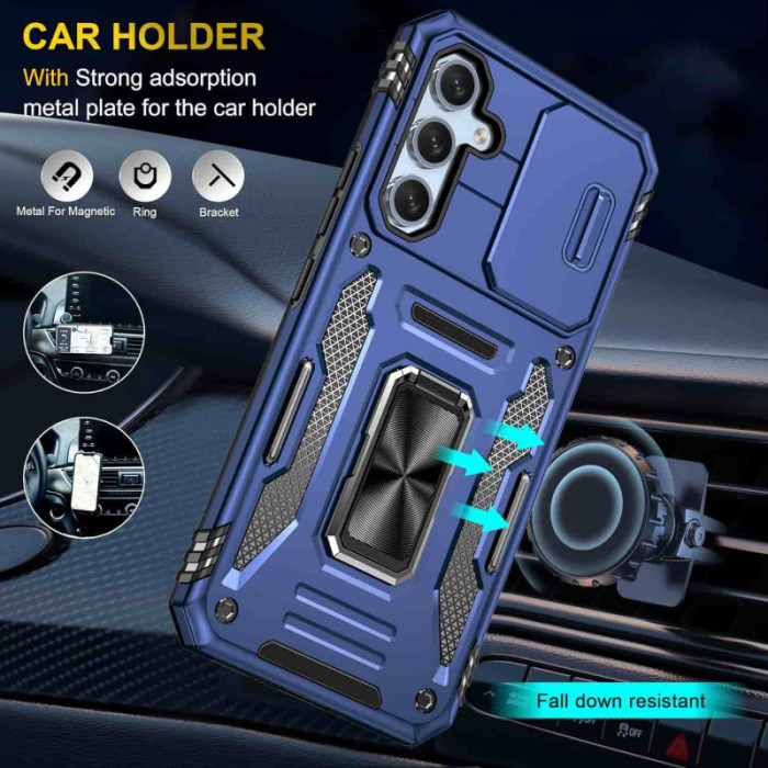 Ударостійкий чохол Camshield Army Ring для Samsung Galaxy S24 FE Синій/Navy