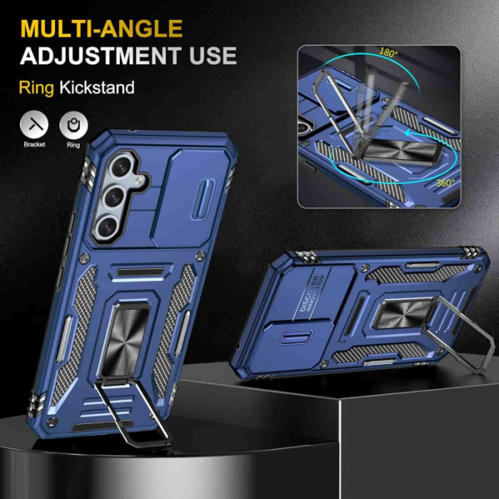 Ударостійкий чохол Camshield Army Ring для Samsung Galaxy S24 FE Синій/Navy