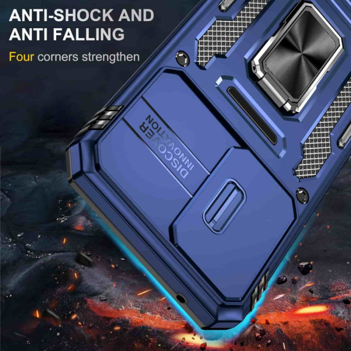Ударостійкий чохол Camshield Army Ring для Samsung Galaxy S24 FE Синій/Navy