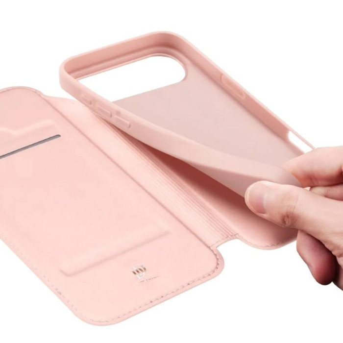 Чохол-книжка Dux Ducis з кишенею для візиток для Apple iPhone 17 Air  Rose Gold