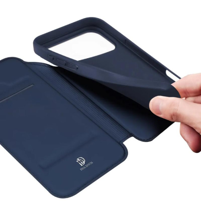 Чохол-книжка Dux Ducis з кишенею для візиток для Apple iPhone 17 Pro (6.3') Синій