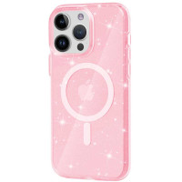 Чохол TPU Galaxy Sparkle (MagFit) для Apple iPhone 13 Pro  Pink+Glitter  (ITS-L-00000066248_4)