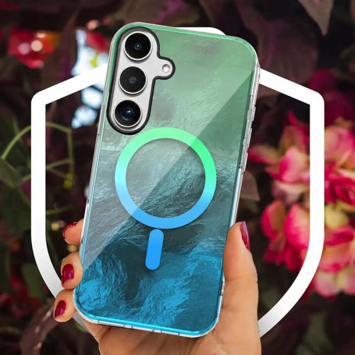 Чохол TPU Shiny Mountain (MagFit) для Samsung Galaxy S23 FE Green/Blue