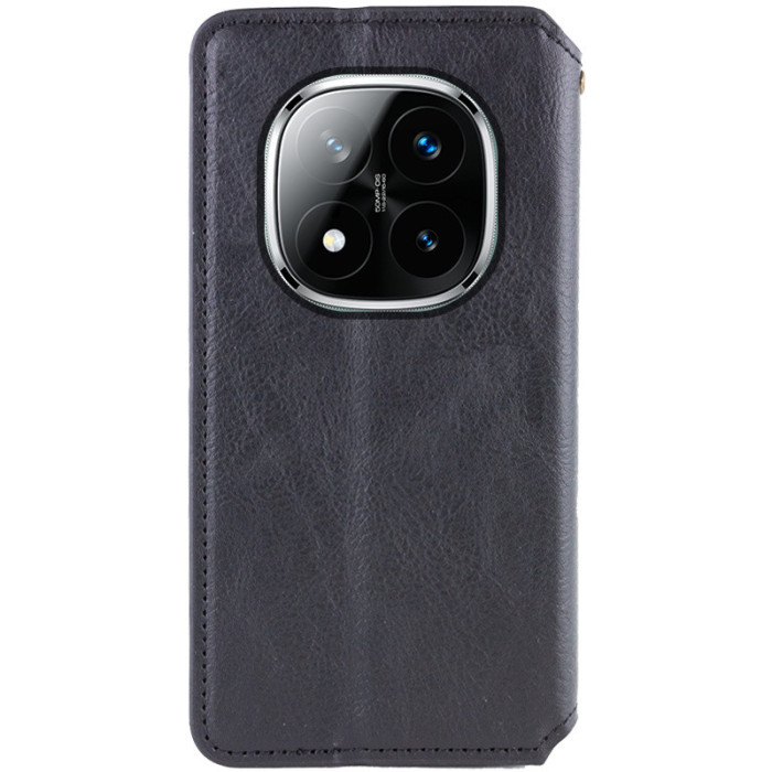 Шкіряний чохол-книжка GETMAN Cubic (PU) для Xiaomi Redmi Note 14 Pro 4G Чорний