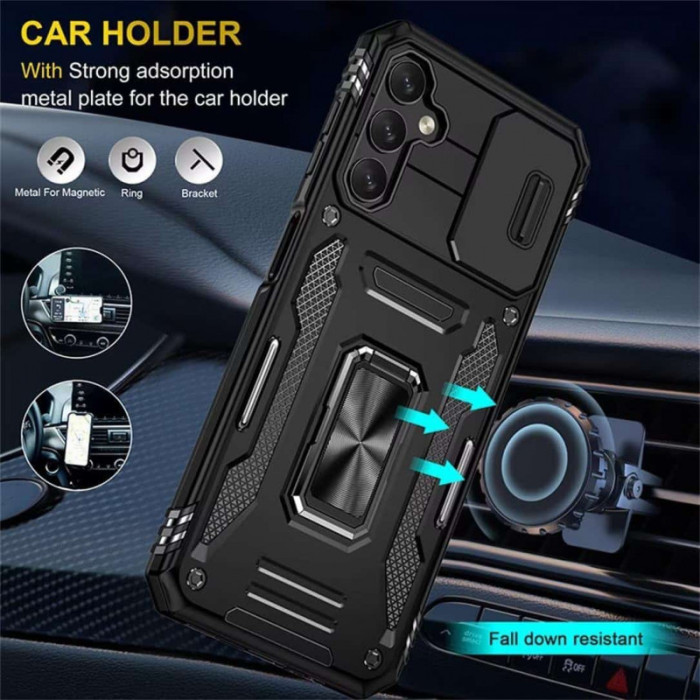 Ударостійкий чохол Camshield Army Ring для Samsung Galaxy S23 FE Чорний/Black