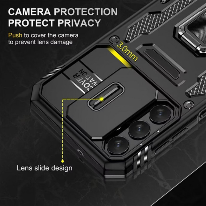 Ударостійкий чохол Camshield Army Ring для Samsung Galaxy S23 FE Чорний/Black