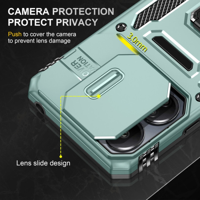 Ударостійкий чохол Camshield Army Ring для Xiaomi Poco X6/Note 13 Pro 5G Зелений/Light Green