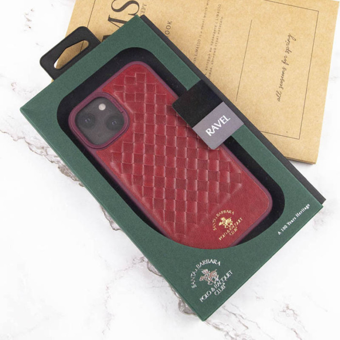 Шкіряний чохол Polo Santa Barbara для Apple iPhone 15  Red  (ITS-L-00000065732_3)