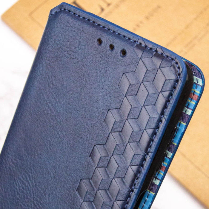 Шкіряний чохол-книжка GETMAN Cubic (PU) для Samsung Galaxy S24+ Синій  (ITS-L-00000068157_5)