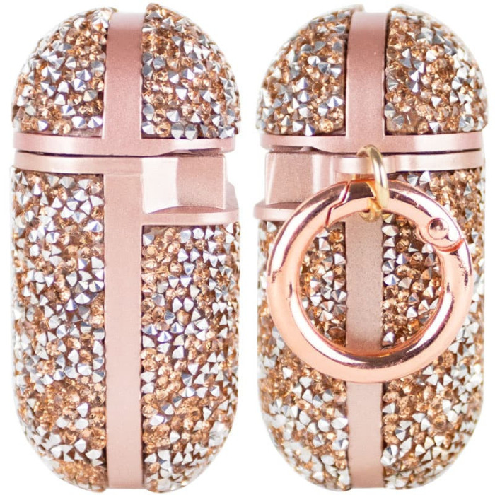TPU чохол Bling World Rock Diamond для навушників AirPods 1/2 Рожевий  (ITS-L-00000057525_3)