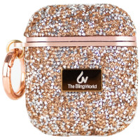 TPU чохол Bling World Rock Diamond для навушників AirPods 1/2 Рожевий  (ITS-L-00000057525_3)