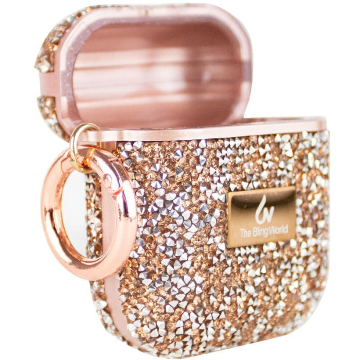 TPU чохол Bling World Rock Diamond для навушників AirPods 1/2 Рожевий  (ITS-L-00000057525_3)