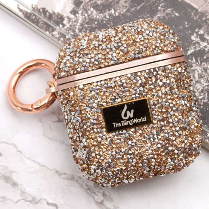 TPU чохол Bling World Rock Diamond для навушників AirPods 1/2 Рожевий  (ITS-L-00000057525_3)