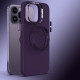 TPU чохол Bonbon Metal Style with MagSafe для Apple iPhone 16 Pro (6.3') Фіолетовий/Dark Purple