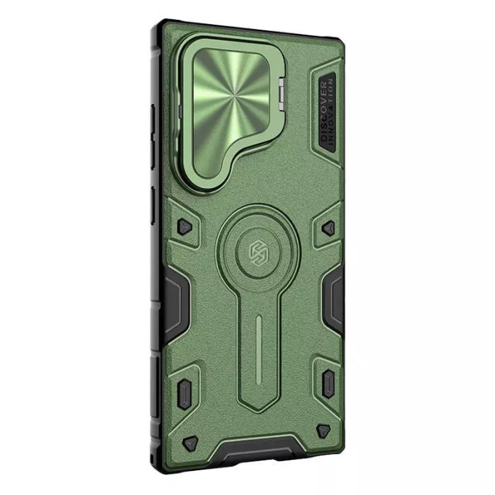 TPU+PC чохол Nillkin CamShield Armor Prop для Samsung Galaxy S24 Ultra Dark Green  (ITS-L-00000068404_3)