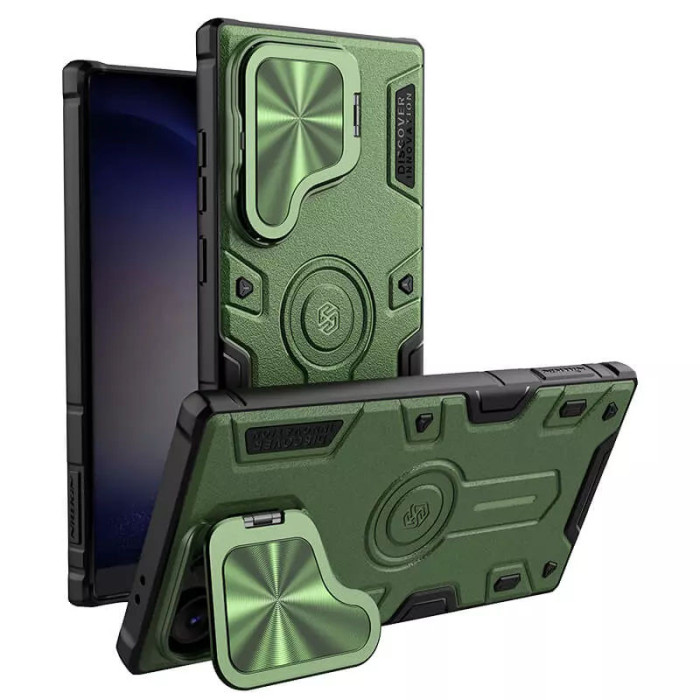 TPU+PC чохол Nillkin CamShield Armor Prop для Samsung Galaxy S24 Ultra Dark Green  (ITS-L-00000068404_3)