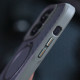 TPU+PC чохол Metal Buttons with MagSafe Carbon Ring для Apple iPhone 16 Pro (6.3') Сірий