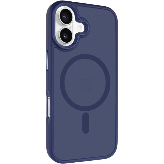 TPU+PC чохол Metal Buttons with MagSafe для Apple iPhone 17 (6.3') Синій/Navy Blue