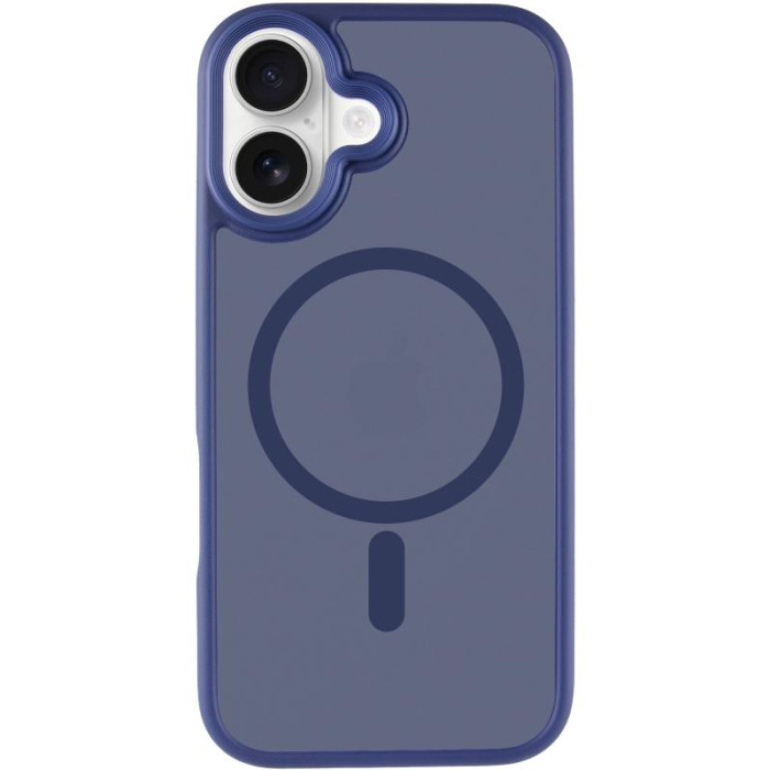 TPU+PC чохол Metal Buttons with MagSafe для Apple iPhone 17 (6.3') Синій/Navy Blue