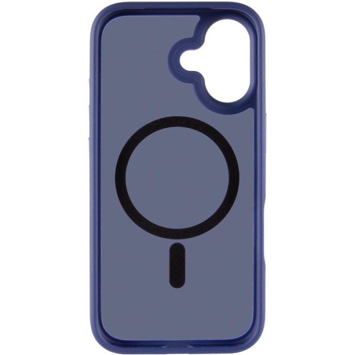 TPU+PC чохол Metal Buttons with MagSafe для Apple iPhone 17 (6.3') Синій/Navy Blue
