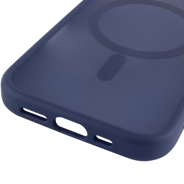 TPU+PC чохол Metal Buttons with MagSafe для Apple iPhone 17 (6.3') Синій/Navy Blue