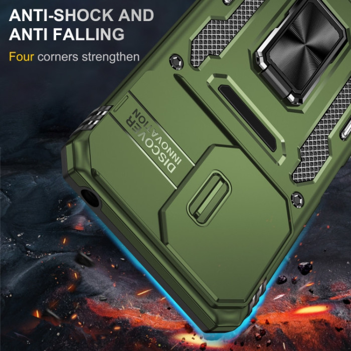 Ударостійкий чохол Camshield Army Ring для Xiaomi Redmi Note 13 Pro 4G/14s/Poco M6 Pro 4G Оливковий/Army Green