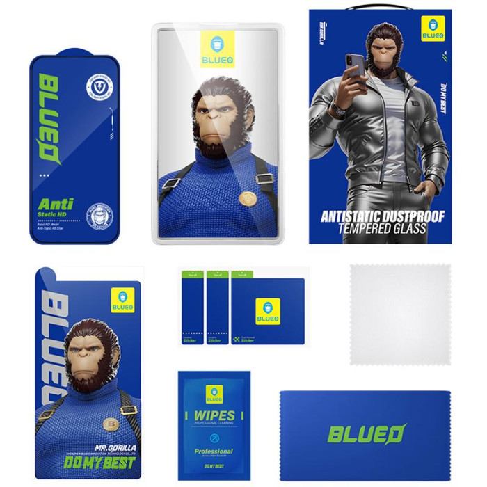 Захисне 2.5D скло Blueo Full Cover HD для Apple iPhone 17 Pro Max/16 Pro Max (6.9') Чорний