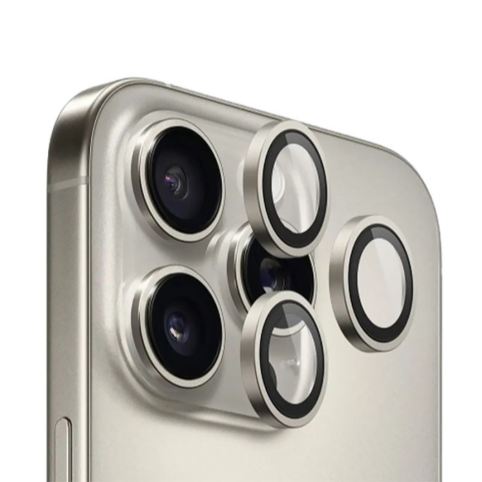 Захисне скло BlueO Metal на камеру для Apple iPhone 16 Pro/16 Pro Max/15 Pro/15 Pro Max Сірий/Natural Titanium