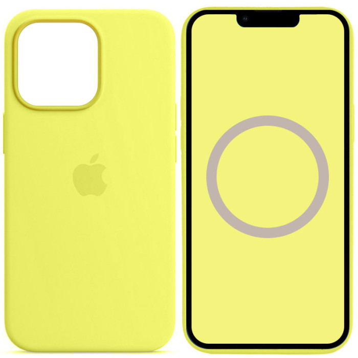 Чохол Silicone case (AAA) with Magsafe and Animation для Apple iPhone 13 Pro  Жовтий/Lemon Zest