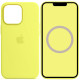 Чохол Silicone case (AAA) with Magsafe and Animation для Apple iPhone 13 Pro  Жовтий/Lemon Zest