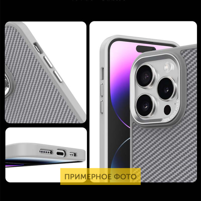 Чохол TPU+PC Carbon Mirage with MagSafe для Apple iPhone 16  Grey