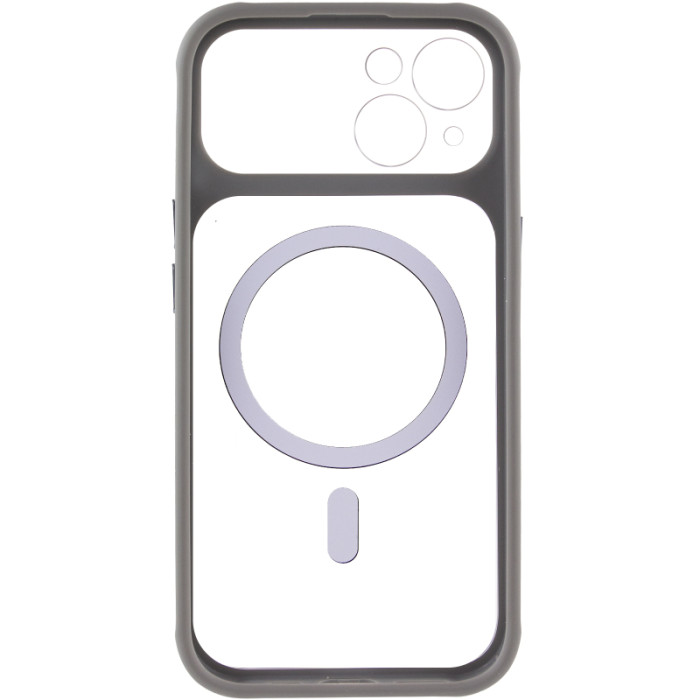 Чохол TPU+PC GETMAN Moon Clear з MagSafe для Apple iPhone 14  Grey