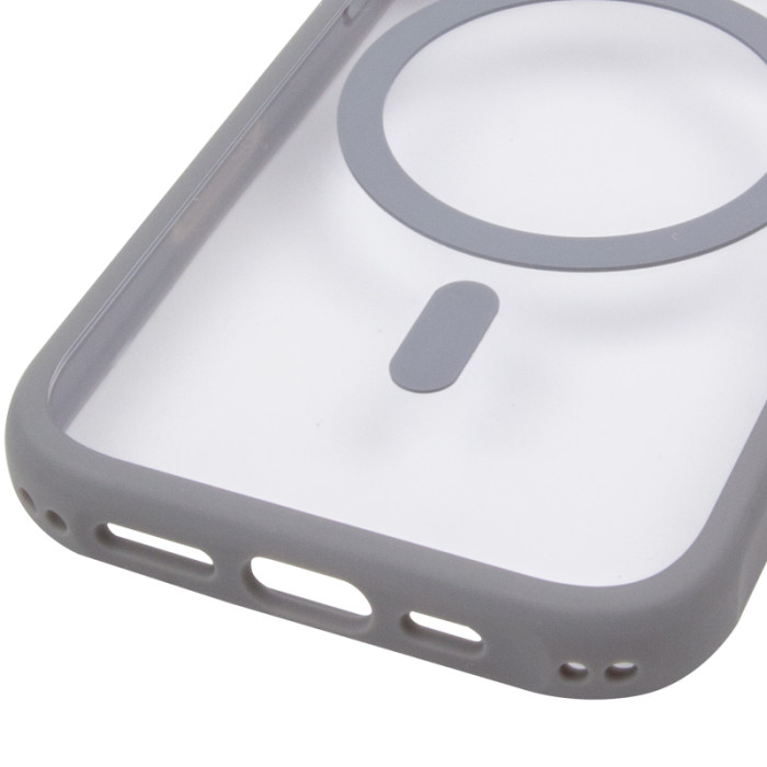 Чохол TPU+PC GETMAN Moon Clear з MagSafe для Apple iPhone 14  Grey