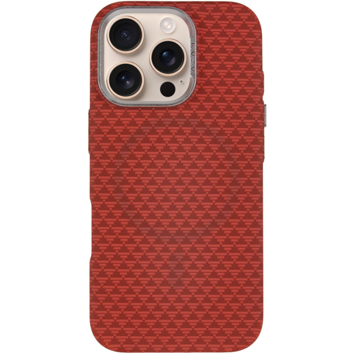 Чохол TPU+PC KVZV Triangular Pattern з Magnetic Fit для Apple iPhone 16 Pro Max (6.9') Red