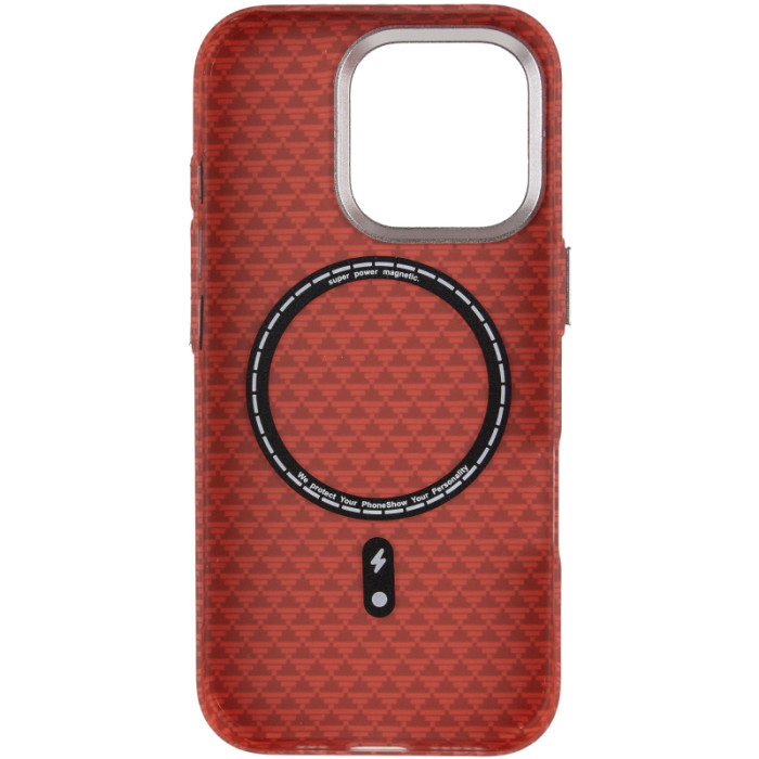Чохол TPU+PC KVZV Triangular Pattern з Magnetic Fit для Apple iPhone 16 Pro Max (6.9') Red