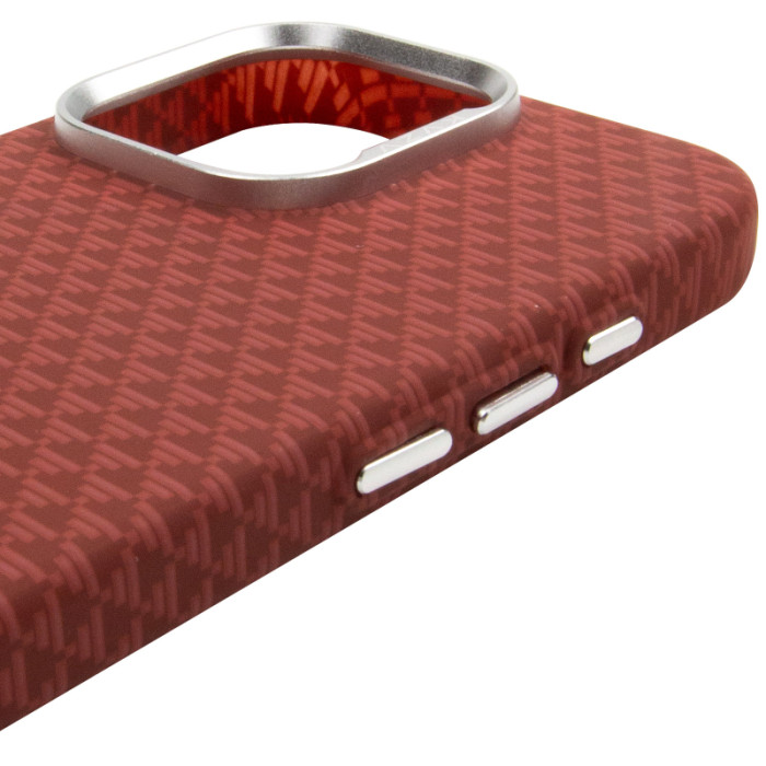Чохол TPU+PC KVZV Triangular Pattern з Magnetic Fit для Apple iPhone 16 Pro Max (6.9') Red