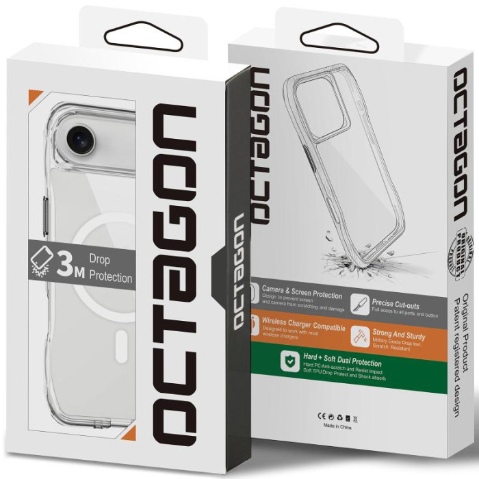 Чохол TPU Space Octagon with MagSafe для Apple iPhone 17 Air  Clear