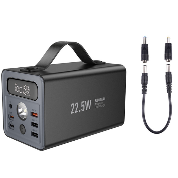 Портативний ЗП Power Bank Hoco J138 22.5W+PD20W+DC12V 60000 mAh Black
