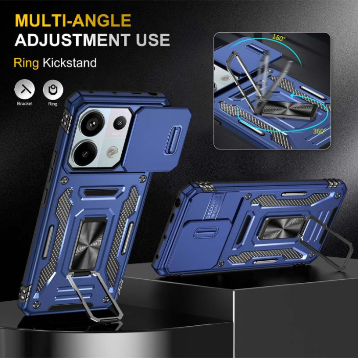 Ударостійкий чохол Camshield Army Ring для Xiaomi Poco X6/Note 13 Pro 5G Синій/Navy
