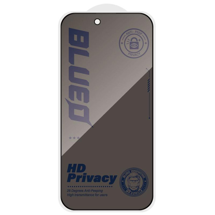 Захисне 2.5D скло Blueo Full Cover Anti-Peep для Apple iPhone 17 Pro Max (6.9') Чорний