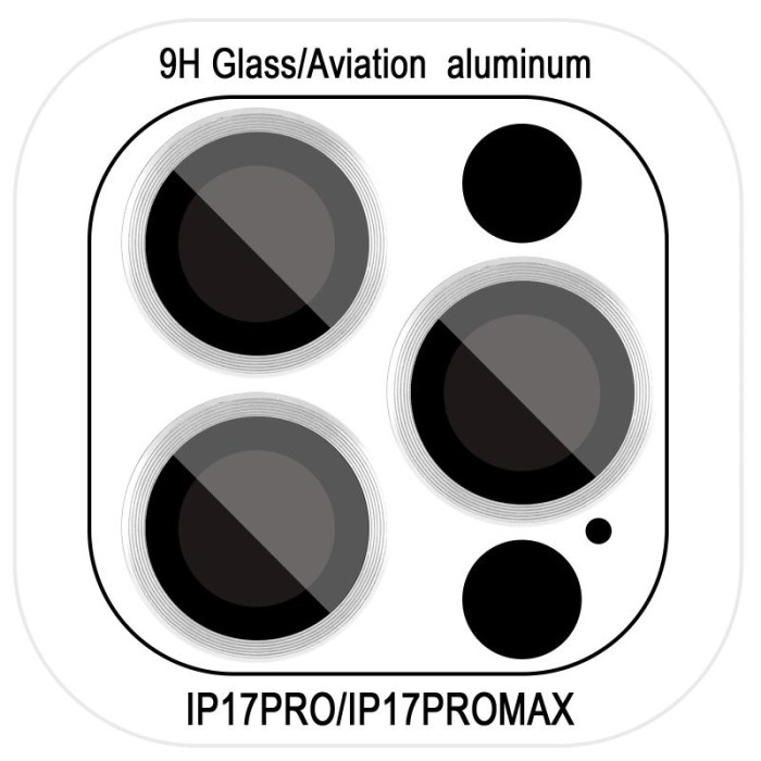 Захисне скло Metal Classic на камеру (у упак.) для Apple iPhone 17 Pro (6.3')/17 Pro Max (6.9') Срібний/Silver