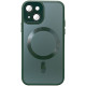 Чохол TPU+Glass Sapphire Midnight with MagSafe для Apple iPhone 15  Зелений/Forest green