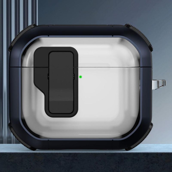 Футляр протиударний Locking Button для навушників Airpods 4 Blue