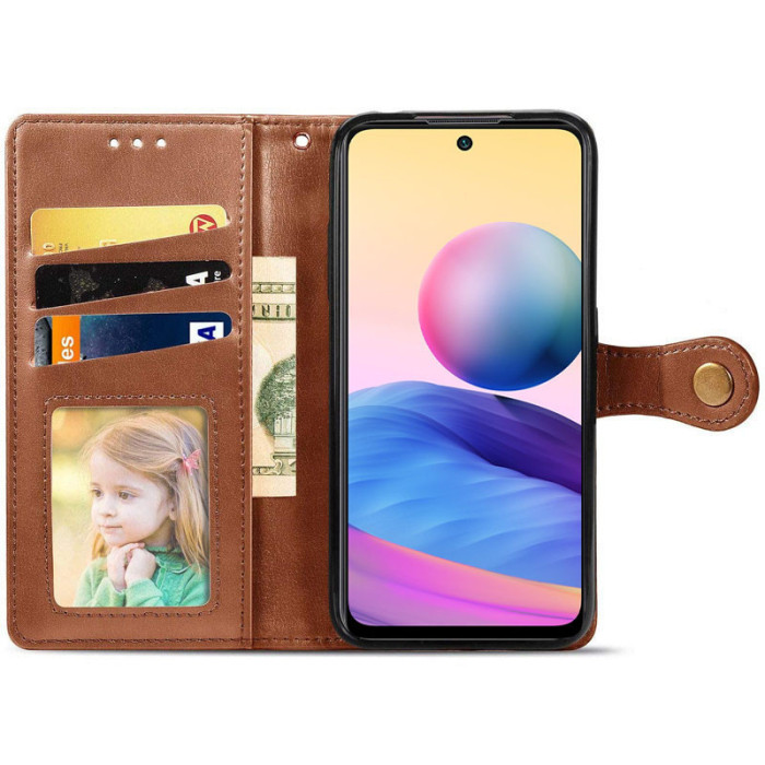 Шкіряний чохол-книжка GETMAN Gallant (PU) для Xiaomi Redmi 14C/Poco C75 Коричневий