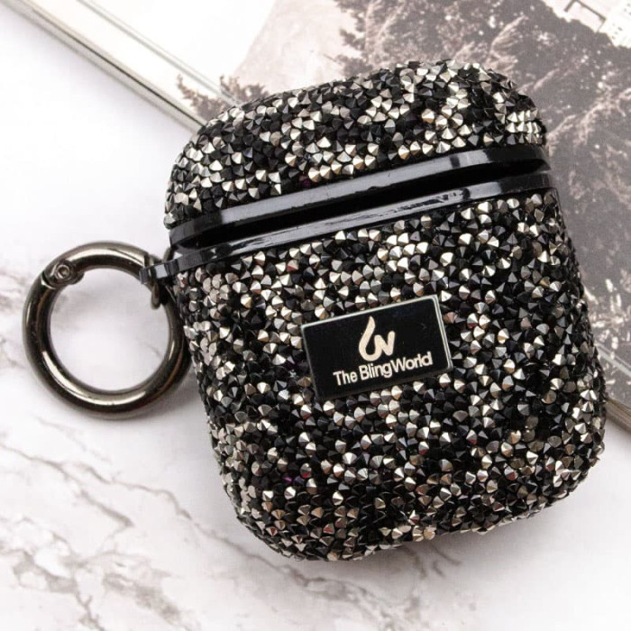 TPU чохол Bling World Rock Diamond для навушників AirPods 1/2 Чорний  (ITS-L-00000057525_1)