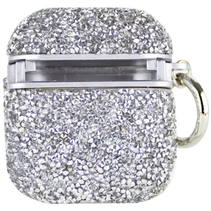 TPU чохол Bling World Rock Diamond для навушників AirPods 1/2 Срібний  (ITS-L-00000057525_2)