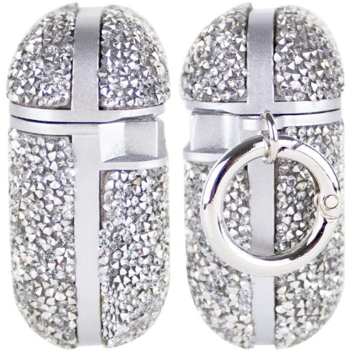 TPU чохол Bling World Rock Diamond для навушників AirPods 1/2 Срібний  (ITS-L-00000057525_2)