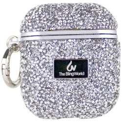 TPU чохол Bling World Rock Diamond для навушників AirPods 1/2 Срібний  (ITS-L-00000057525_2)